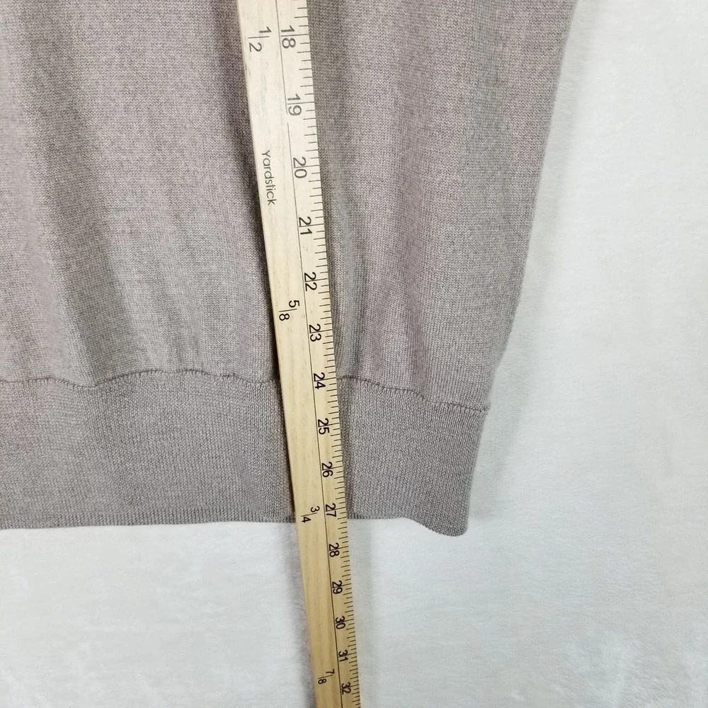 J.Crew Quarter-Zip Sweater Mens Large Taupe Italian Merino Wool Slim Fit 158S